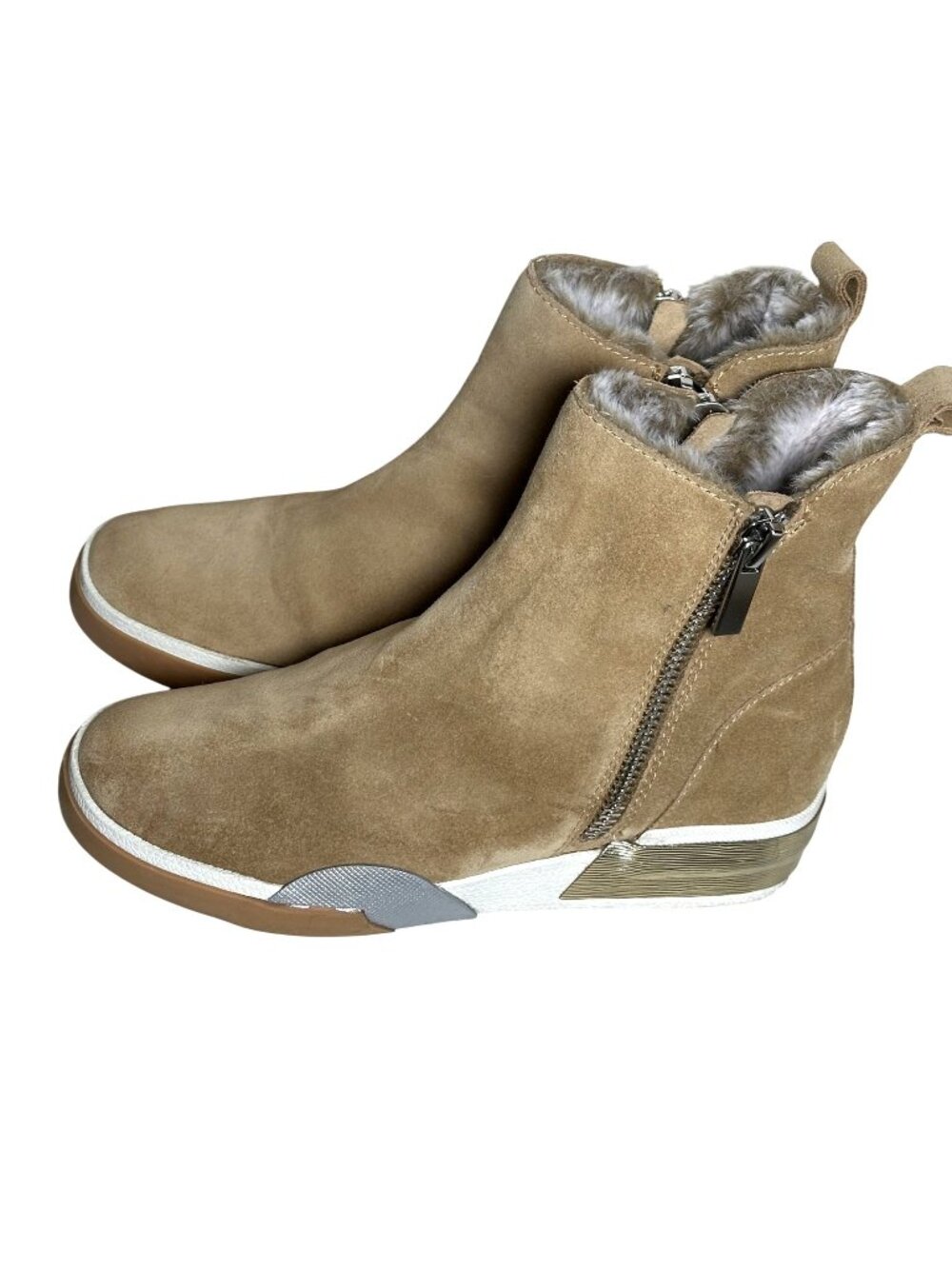 Dolce Vita womens Zelma Sneaker, Cashew 8 US Fur Lined Double Zip Ankle Boots - Picture 2 of 9